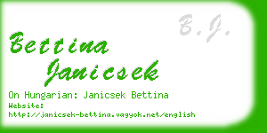 bettina janicsek business card